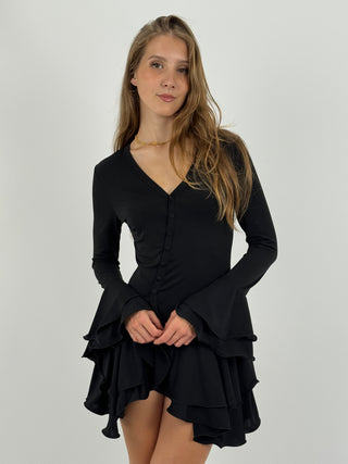 Abito con Volant Vivy Nero