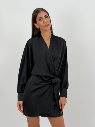 Abito Satin a Portafoglio Nero