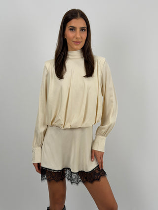 Abito Lumina Satin con Spalline Crema