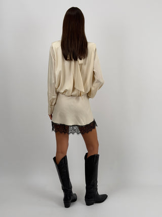 Abito Lumina Satin con Spalline Crema