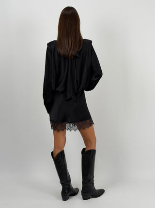 Abito Lumina Satin con Spalline Nero