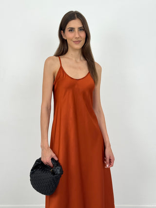 Abito Lungo Satin Kora Arancione