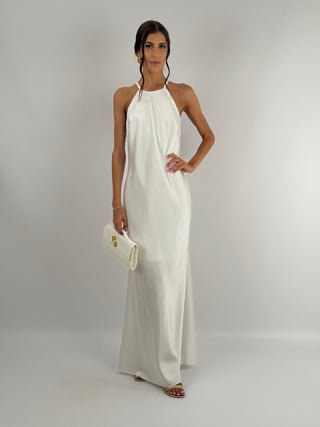 Abito Gioiello in Satin Bianco