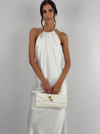 Abito Gioiello in Satin Bianco