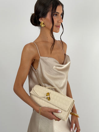 Abito Satin Schiena Scoperta Champagne