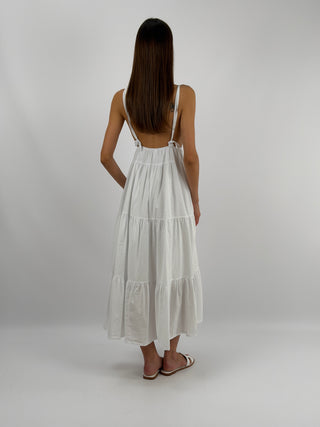 Abito Lungo in Cotone Bianco