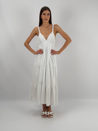 Abito Lungo in Cotone Bianco