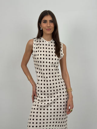 Abito a Pois Nantes Beige
