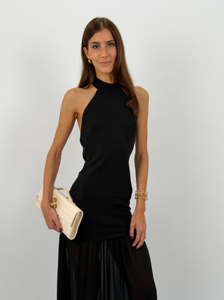 Abito Lungo Halter Nero
