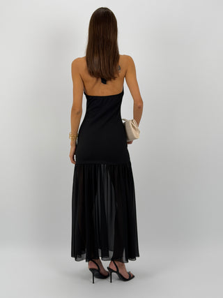 Abito Lungo Halter Nero