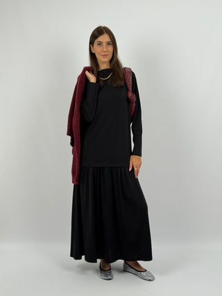 Abito Lungo Lumina Combinato Nero