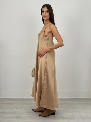 Abito Lungo Satin Kora Oro