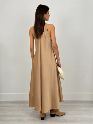 Abito Lungo Satin Kora Oro