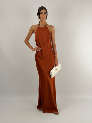 Abito Gioiello in Satin Ruggine