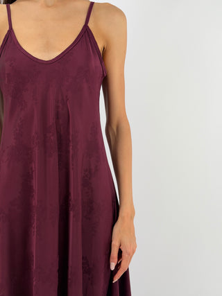 Abito Lungo Jacquard Burgundy