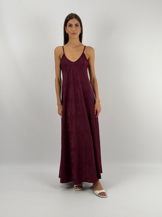 Abito Lungo Jacquard Burgundy