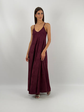 Abito Lungo Jacquard Burgundy