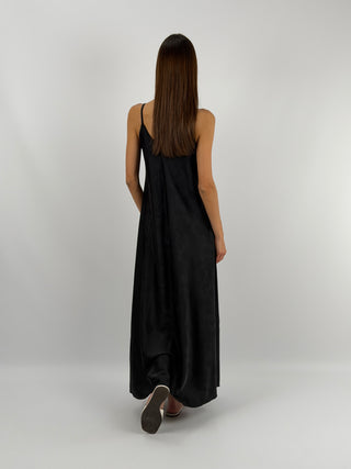 Abito Lungo Jacquard Nero
