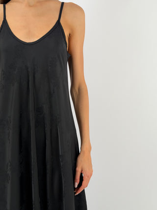 Abito Lungo Jacquard Nero
