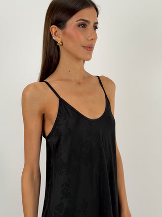 Abito Lungo Jacquard Nero