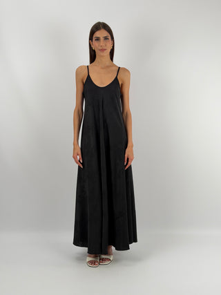 Abito Lungo Jacquard Nero