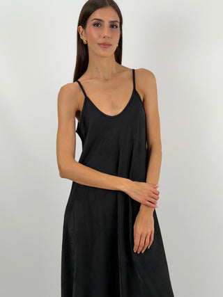 Abito Lungo Jacquard Nero