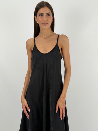 Abito Lungo Jacquard Nero
