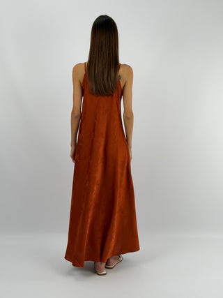 Abito Lungo Jacquard Ruggine