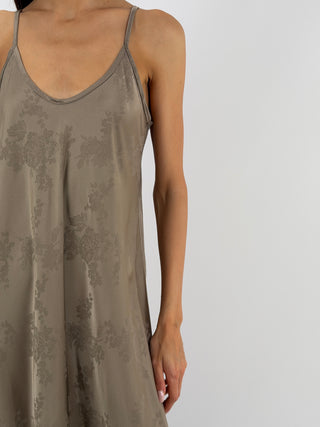 Abito Lungo Jacquard Tortora