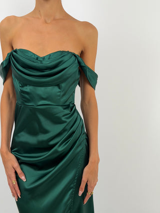 Emerald Green Maxi Dress with Slit