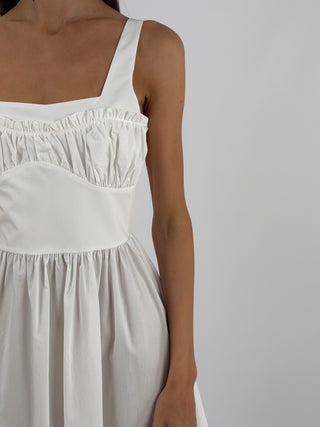 Abito Midi in Cotone Bianco