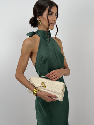 Abito Lungo Halter Verde Smeraldo