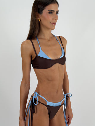 Bikini Double Marrone e Azzurro