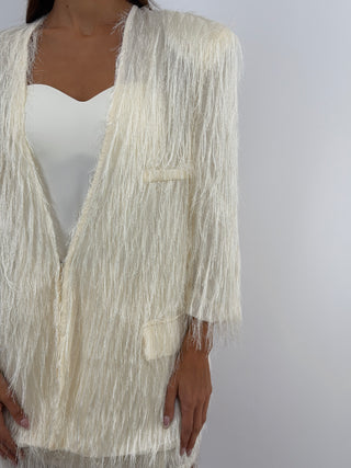Blazer con Frange Crema - Lumina