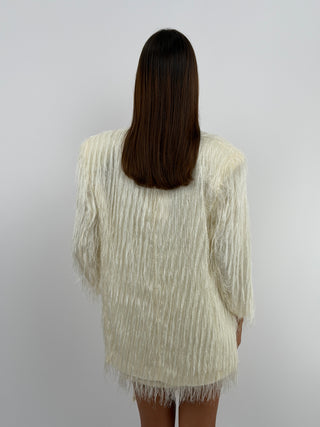 Blazer con Frange Crema - Lumina