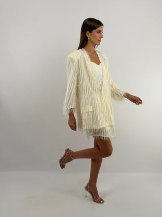 Blazer con Frange Crema - Lumina
