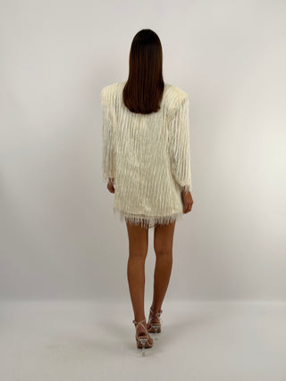 Blazer con Frange Crema - Lumina