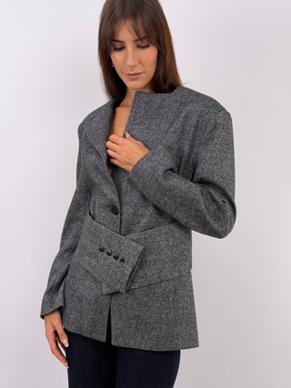 Blazer Gris avec Ceinture - Lumina