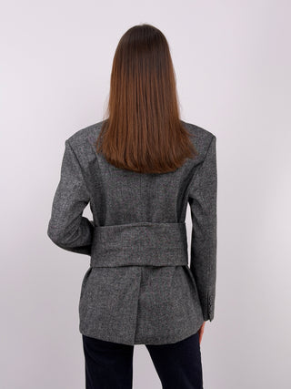 Blazer Gris avec Ceinture - Lumina