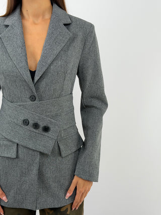 Blazer Gris avec Ceinture - Lumina