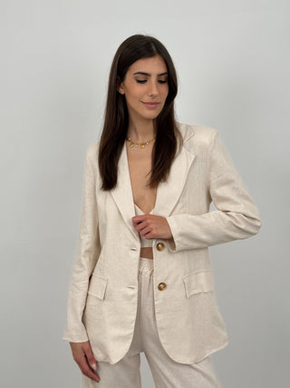 Blazer in Lino Vibes Beige