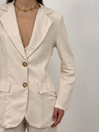 Blazer in Lino Vibes Beige