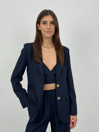 Blazer in Lino Vibes Blu