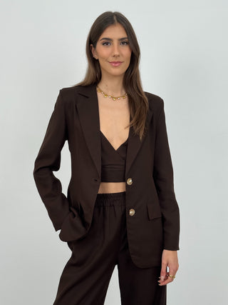 Blazer in Lino Vibes Marrone