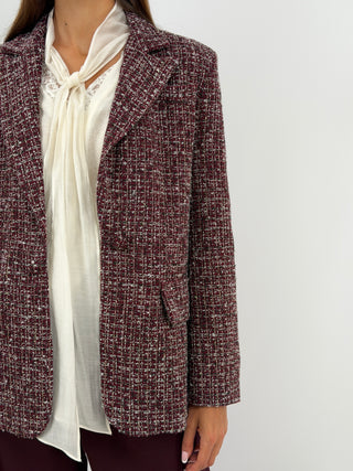 Blazer in Tweed Bordeaux