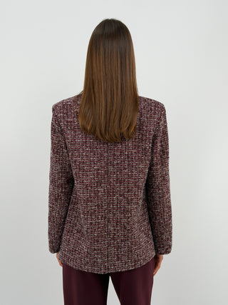Blazer in Tweed Bordeaux