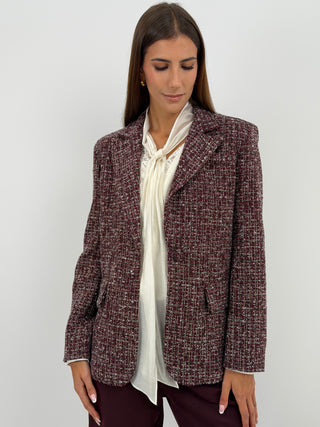 Blazer in Tweed Bordeaux