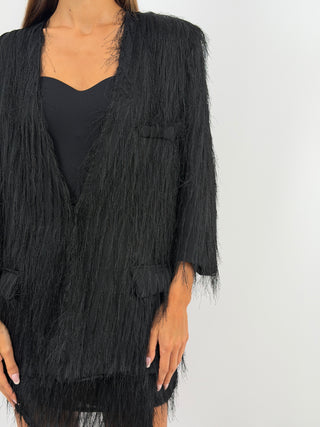 Blazer con Frange Nero - Lumina