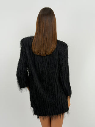Blazer con Frange Nero - Lumina