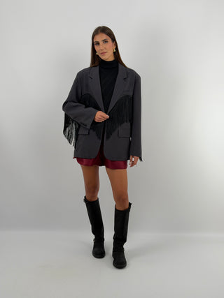 Blazer con Frange Grigio - Lumina